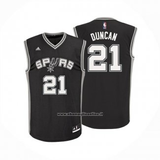 Maglia San Antonio Spurs Tim Duncan No 21 Icon Nero
