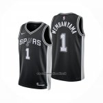 Maglia San Antonio Spurs Victor Wembanyama No 1 Icon 2024-25 Nero