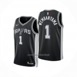 Maglia San Antonio Spurs Victor Wembanyama No 1 Icon 2024-25 Nero