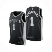 Maglia San Antonio Spurs Victor Wembanyama No 1 Icon 2024-25 Nero