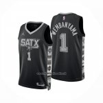 Maglia San Antonio Spurs Victor Wembanyama No 1 Statement 2024-25 Nero