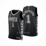 Maglia San Antonio Spurs Victor Wembanyama No 1 Statement 2024-25 Nero