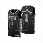 Maglia San Antonio Spurs Victor Wembanyama No 1 Statement 2024-25 Nero