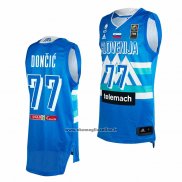 Maglia Slovenia Luka Doncic #77 Tokyo 2021 Blu