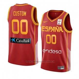 Maglia Spagna Personalizzate 2019 FIBA Baketball World Cup Rosso