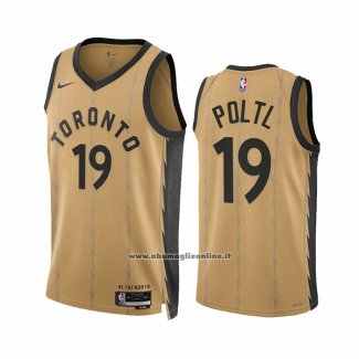 Maglia Toronto Raptors Jakob Poltl #19 Citta 2023-24 Or