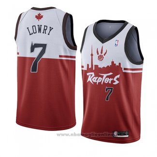 Maglia Toronto Raptors Kyle Lowry NO 7 Citta 2019-20 Rosso