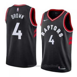 Maglia Toronto Raptors Lorenzo Brown NO 4 Statement 2018 Nero