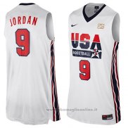 Maglia USA 1992 Michael Jordan NO 9 Bianco