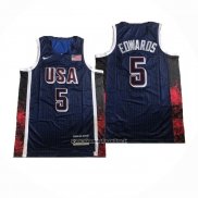 Maglia USA 2024 Anthony Edwards #5 Olimpiadi Blu