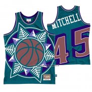 Maglia Utah Jazz Donovan Mitchell #45 Mitchell & Ness Big Face Blu