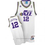 Maglia Utah Jazz John Stockton NO 12 Throwback Bianco