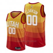 Maglia Utah Jazz Jordan Clarkson NO 00 Citta Edition Arancione