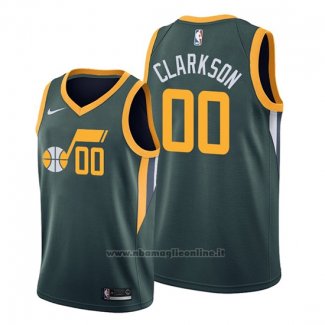 Maglia Utah Jazz Jordan Clarkson NO 00 Earned Edition Verde