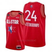 Maglia All Star 2020 Milwaukee Bucks Giannis Antetokounmpo NO 24 Rosso