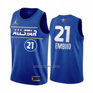 Maglia All Star 2021 Philadelphia 76ers Joel Embiid #21 Blu