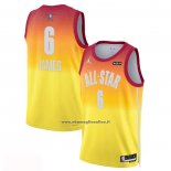 Maglia All Star 2023 Los Angeles Lakers LeBron James #6 Arancione