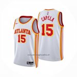 Maglia Atlanta Hawks Clint Capela No 15 Association 2024-25 Bianco