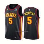 Maglia Atlanta Hawks Dejounte Murray #5 Statement 2022-23 Nero