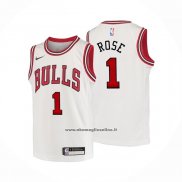 Maglia Bambino Chicago Bulls Derrick Rose #1 Association Bianco