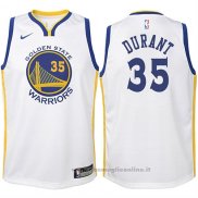 Maglia Bambino Golden State Warriors Kevin Durant NO 35 2017-18 Bianco