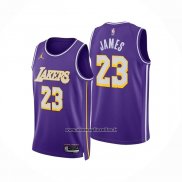 Maglia Bambino Los Angeles Lakers Lebron James No 23 Statement 2025-26 Viola