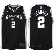 Maglia Bambino San Antonio Spurs Kawhi Leonard NO 2 2017-18 Nero