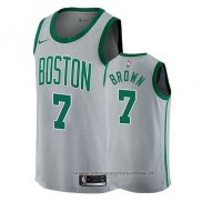 Maglia Boston Celtics Brown NO 7 Citta 2017-18 Grigio