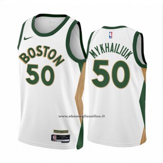 Maglia Boston Celtics Sviatoslav Mykhailiuk #50 Citta 2023-24 Bianco