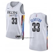 Maglia Brooklyn Nets Nicolas Claxton #33 Citta 2022-23 Bianco