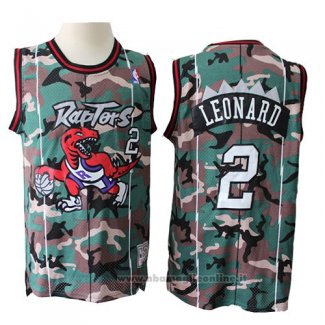 Maglia Camuffamento Toronto Raptors Kawhi Leonard NO 2 Verde