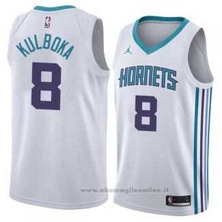 Maglia Charlotte Hornets Arnoldas Kulboka NO 8 Association 2018 Bianco