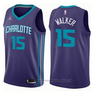 Maglia Charlotte Hornets Kemba Walker NO 15 Statement 2017-18 Viola