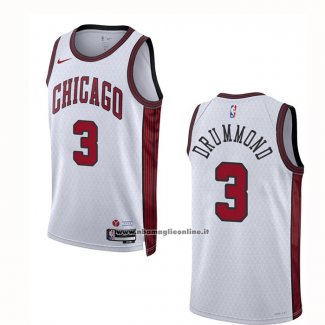 Maglia Chicago Bulls Andre Drummond #3 Citta 2022-23 Bianco