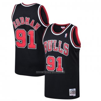 Maglia Chicago Bulls Dennis Rodman #91 Mitchell & Ness 1997-98 Nero