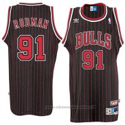 Maglia Chicago Bulls Dennis Rodman #91 Throwback Nero