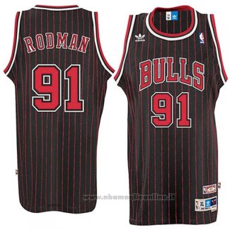Maglia Chicago Bulls Dennis Rodman NO 91 Throwback Nero