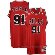 Maglia Chicago Bulls Dennis Rodman NO 91 Throwback Rosso