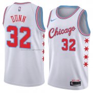 Maglia Chicago Bulls Kris Dunn NO 32 Citta 2018 Bianco