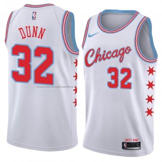 Maglia Chicago Bulls Kris Dunn NO 32 Citta 2018 Bianco