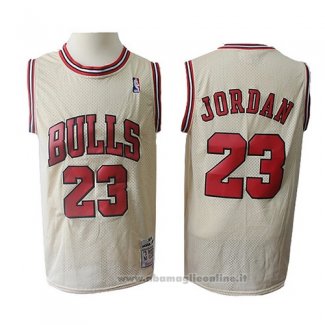 Maglia Chicago Bulls Michael Jordan NO 23 Throwback Crema