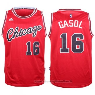 Maglia Chicago Bulls Pau Gasol NO 16 Throwback Rosso