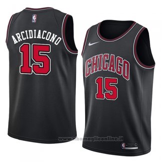 Maglia Chicago Bulls Ryan Arcidiacono NO 15 Statement 2018 Nero Rosso