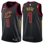 Maglia Cleveland Cavaliers Derrick Rose NO 1 Statement 2017-18 Nero