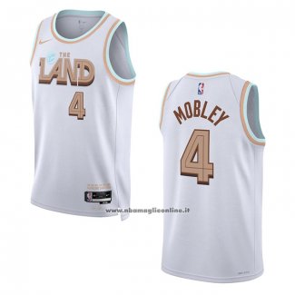 Maglia Cleveland Cavaliers Evan Mobley #4 Citta 2022-23 Bianco