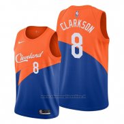 Maglia Cleveland Cavaliers Jordan Clarkson NO 8 Citta Edition Blu