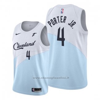 Maglia Cleveland Cavaliers Kevin Porter Jr. NO 4 Earned 2019-20 Blu