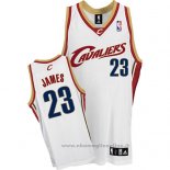 Maglia Cleveland Cavaliers LeBron James NO 23 Throwback Bianco