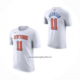 Maglia Corta Manga New York Knicks Jalen Brunson No 11 Bianco