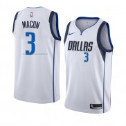 Maglia Dallas Mavericks Daryl Macon NO 3 Association 2018-19 Bianco